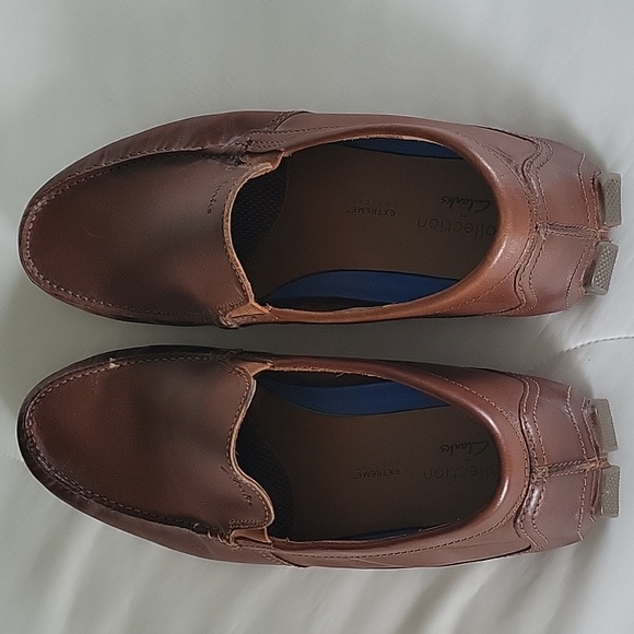 CLARKS MARKMAN PLAIN LOAFERS  11 DARK TAN - Picture 4 of 12